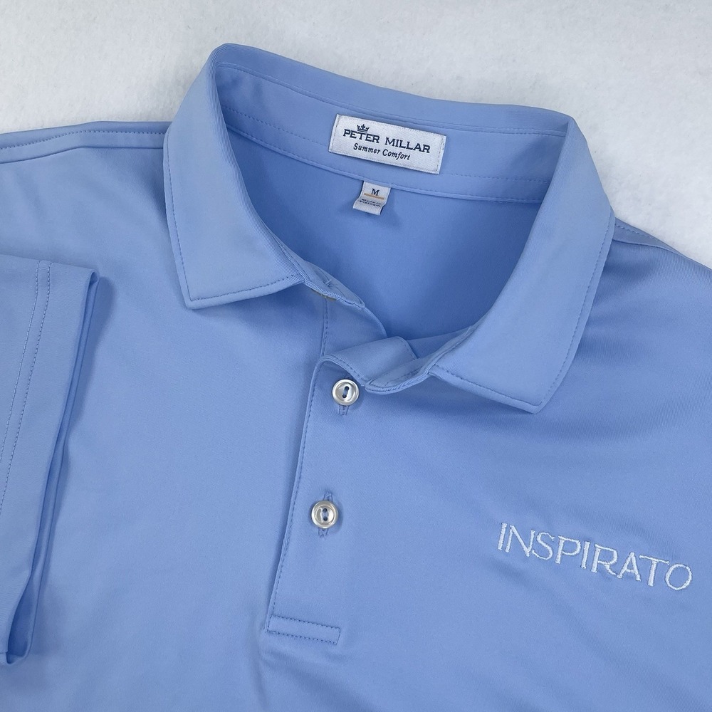Peter Millar Summer Comfort Polo Shirt Mens M Blue Performance Inspirato Logo